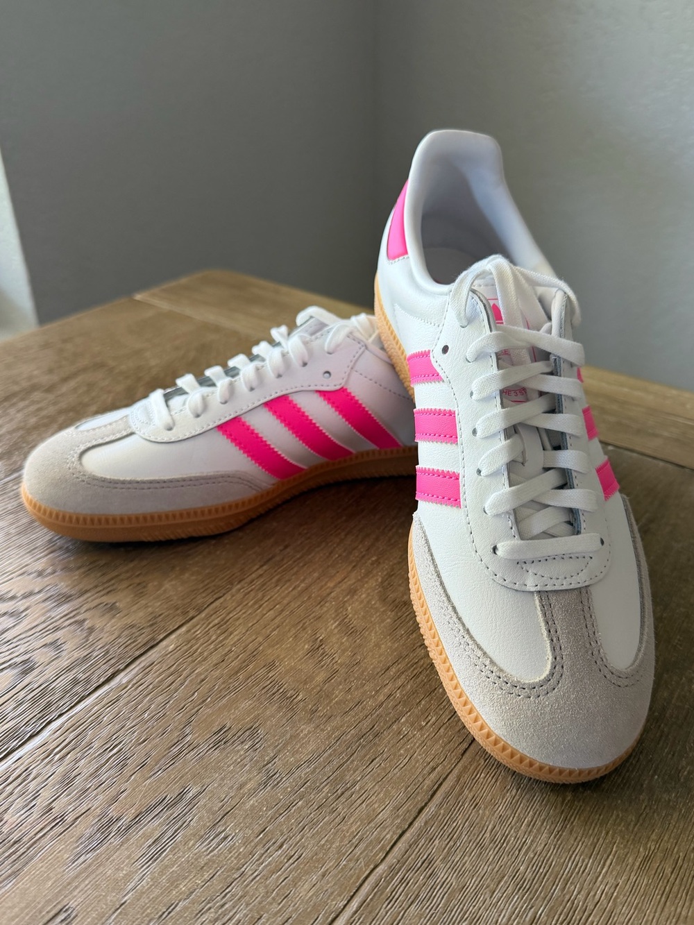 Adidas Samba OG Sneakers NEW, Women's 7.5 / Men’s 6.5, White Pink Gum Leather - Picture 7 of 7